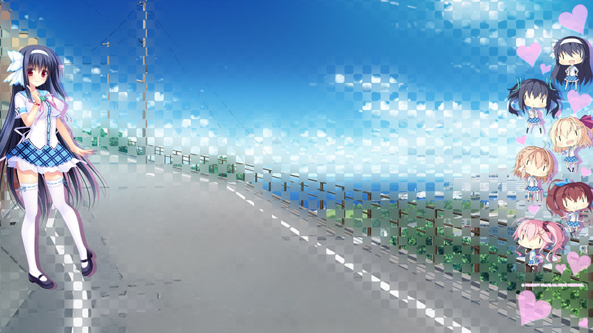 amakara_surume chibi game-style hatori_piyoko koisuru_shimai_no_sextet peassoft wallpaper