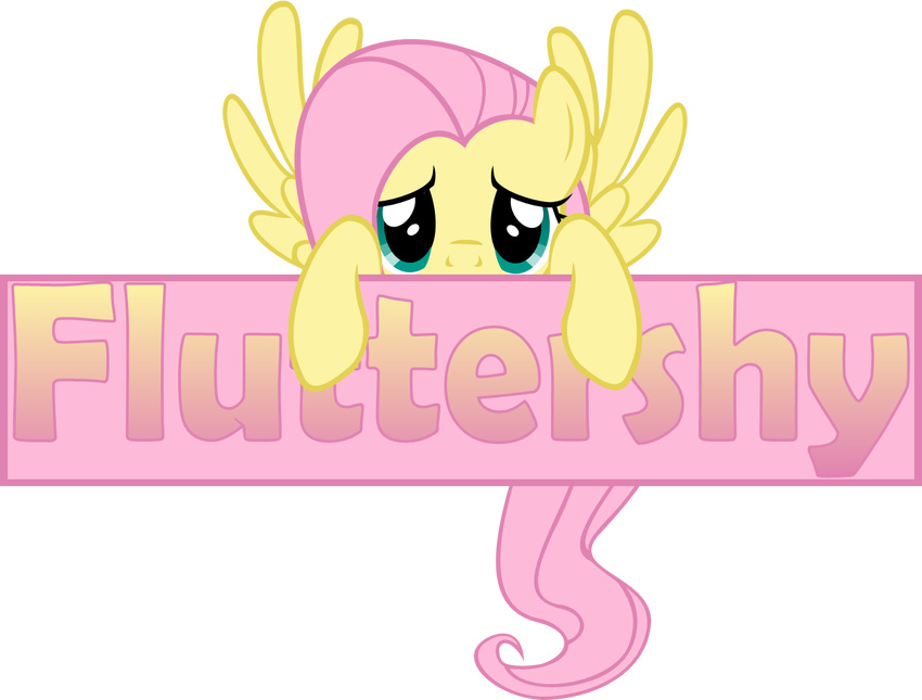 alpha_channel english_text equine female feral fluttershy_(mlp) friendship_is_magic fur hair horse looking_at_viewer mammal my_little_pony pegasus pink_hair plain_background pony solo text transparent_background wings yellow_fur zacatron94