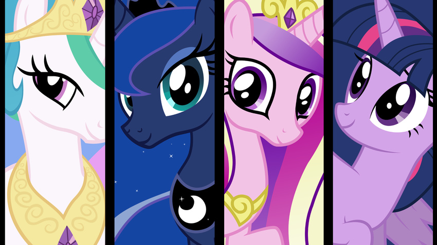 blue_eyes blue_fur collage crown equine female friendship_is_magic fur hair horn horse mammal multi-colored_hair my_little_pony neodarkwing pink_fur pony princess_cadance_(mlp) princess_celestia_(mlp) princess_luna_(mlp) purple_eyes purple_fur tiara twilight_sparkle_(mlp) two_tone_hair vector wallpaper white_fur winged_unicorn wings