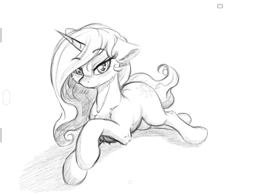 2018 alcor90 cutie_mark equine eyelashes female feral friendship_is_magic hi_res horn looking_at_viewer mammal my_little_pony princess_celestia_(mlp) simple_background sketch solo unicorn