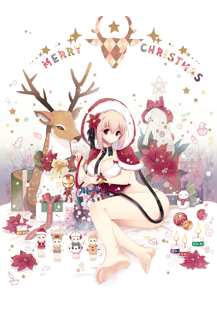 bra christmas cleavage pantsu rednian sonico