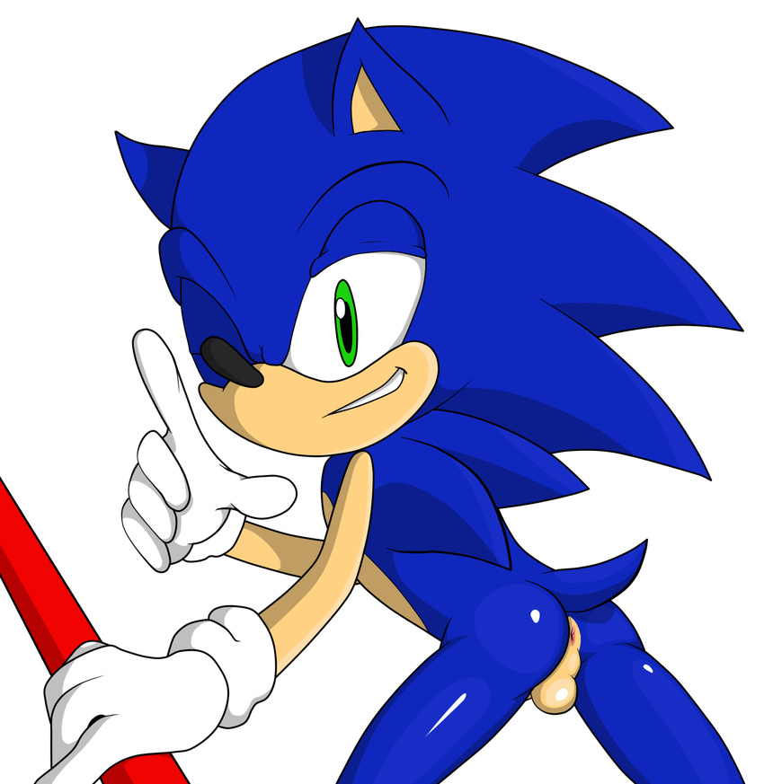 alpha_channel anthro anus balls baton bent_over black_nose blue_fur butt fur grasp green_eyes happy hedgehog hi_res jetfrozen looking_at_viewer male mammal nude one_eye_closed plain_background pointy_ears presenting presenting_hindquarters quills raised_arm sega shadow shiny smile solo sonic_(series) sonic_the_hedgehog standing teeth transparent_background video_games