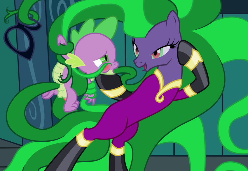 anal anal_penetration anus badumsquish bdsm blush bondage bound clothing crying dragon equine female forced friendship_is_magic fur gag green_eyes green_spines heterochromia hi_res horse male mammal mane-iac_(mlp) my_little_pony penetration penis pony purple_fur rape scalie spike_(mlp)