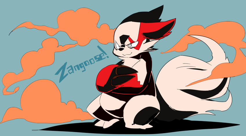 fur markings nintendo pok&#233;mon pok&eacute;mon red_markings sankakuderuta solo video_games white_fur zangoose