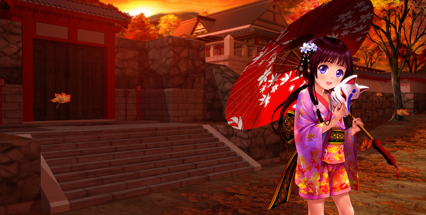 autumn duplicate japanese_clothes moonknives original possible_duplicate purple_eyes sunset