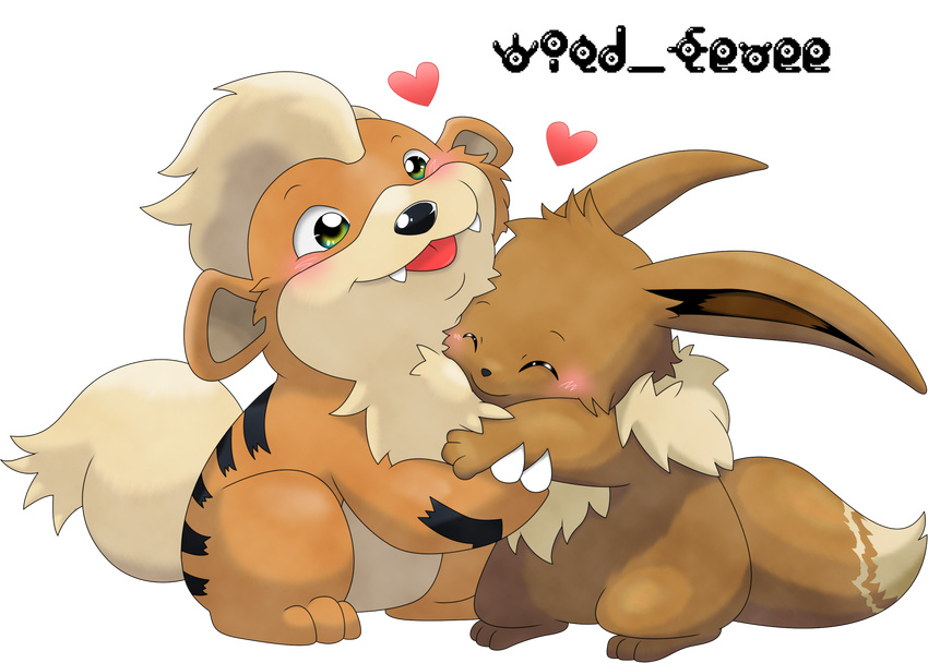 alpha_channel ambiguous_gender bicolor_eyes blue_eyes blush claws eevee eeveelution eyes_closed fire fluffy friends gold growlithe happy hug invalid_color kanto nintendo normal pok&#233;mon pok&eacute;mon tongue video_games wild_eevee yellow_eyes