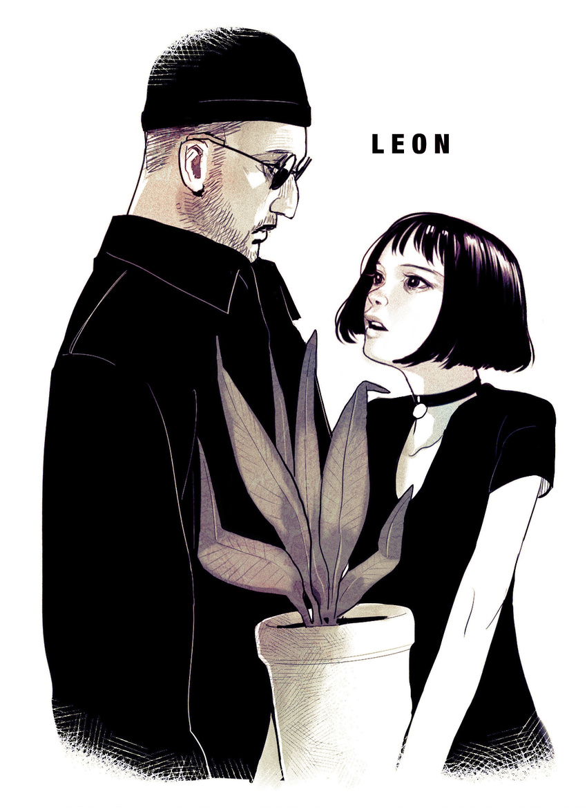 1girl highres leon_(leon_the_professional) leon_the_professional mathilda_lando monochrome nemo_brand realistic