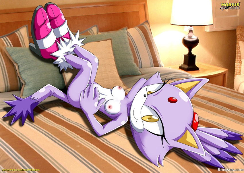 bed blaze_the_cat breasts cat feline female lying mammal mobius_unleashed nude palcomix sega shoes solo sonic_(series)