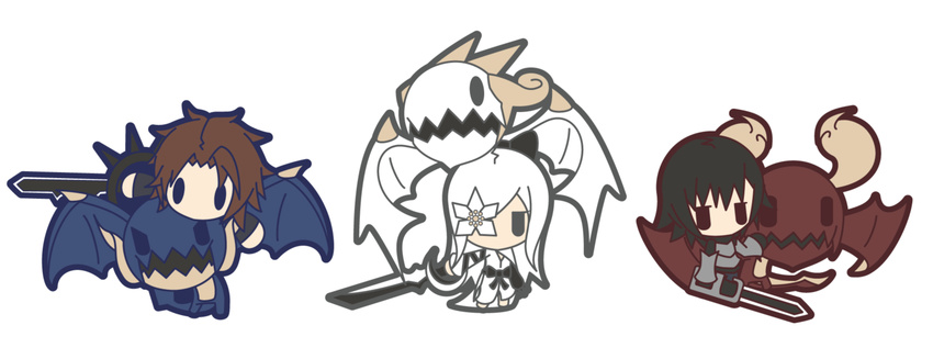 angelus caim chibi drag-on_dragoon drag-on_dragoon_2 drag-on_dragoon_3 dragon highres legna mikhail_(drag-on_dragoon) nowe square_enix white_hair zero_(drag-on_dragoon)