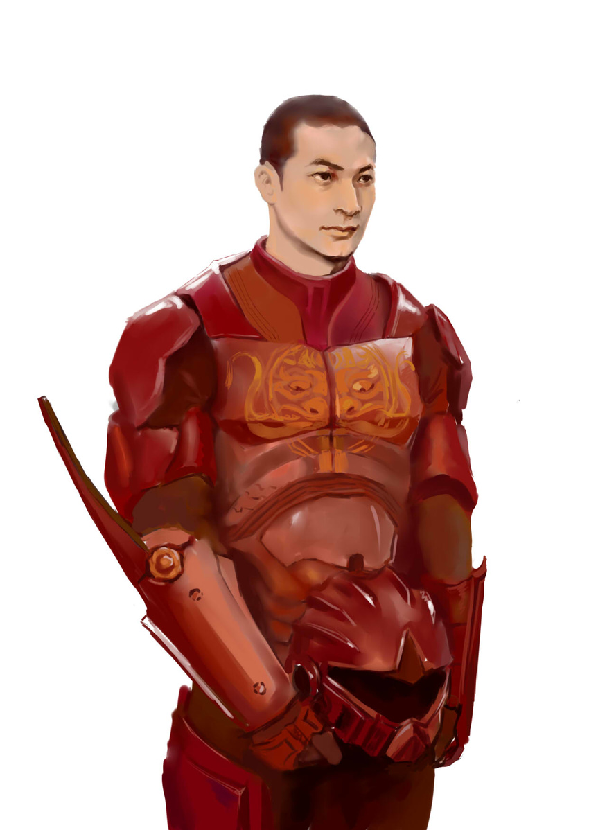 armor cheung_wei_tang chinese drivesuit helmet highres male_focus pacific_rim realistic science_fiction simple_background solo