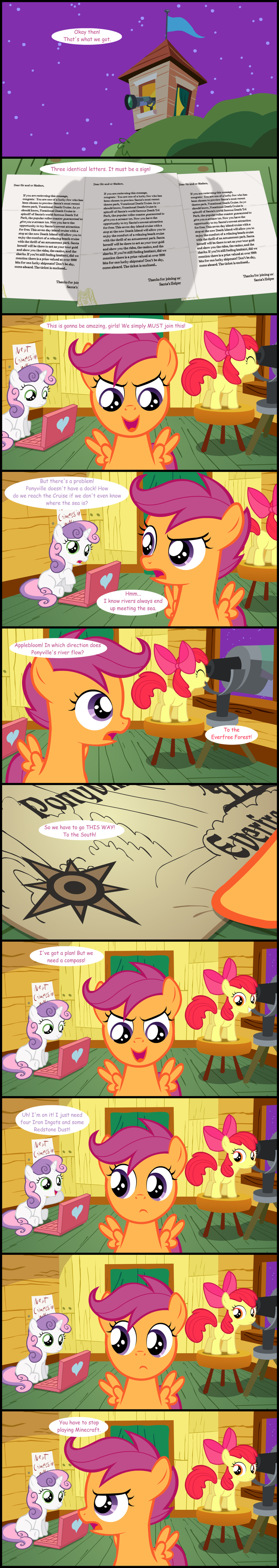 angry bow comic computer cutie_mark_crusaders_(mlp) equine female friendship_is_magic horn horse jananimations laptop letters mammal my_little_pony pegasus pony scootaloo_(mlp) smile sweetie_belle_(mlp) tumblr unicorn wings young