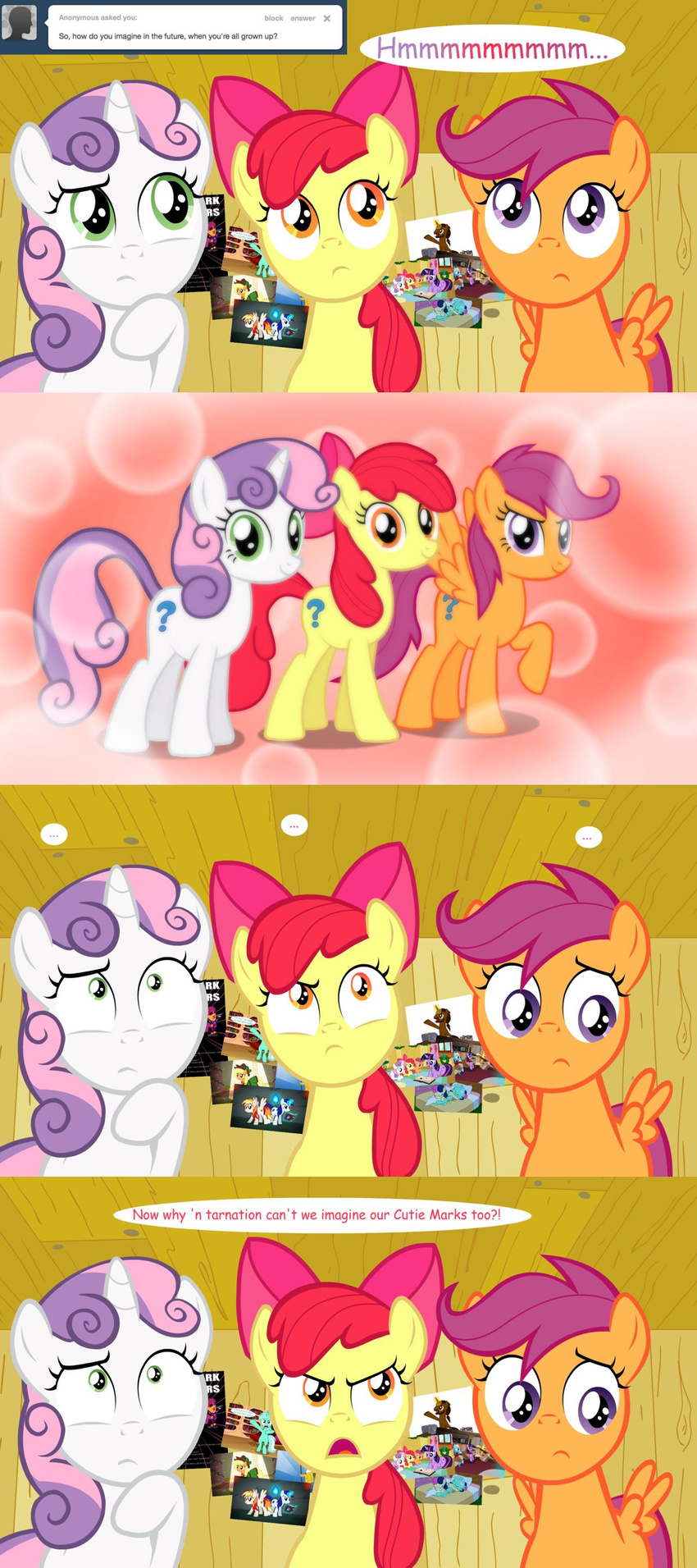bow comic computer cutie_mark_crusaders_(mlp) equine female friendship_is_magic future horn horse jananimations laptop mammal my_little_pony pegasus pony scootaloo_(mlp) smile sweetie_belle_(mlp) tumblr unicorn wings young