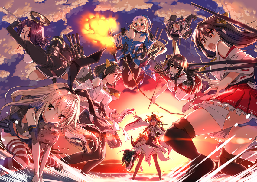 akagi_(kancolle) akatsuki_(kancolle) atago_(kancolle) haruna_(kancolle) hiei_(kancolle) kantai_collection kirishima_(kancolle) kongou_(kancolle) piromizu shimakaze_(kancolle) tatsuta_(kancolle)