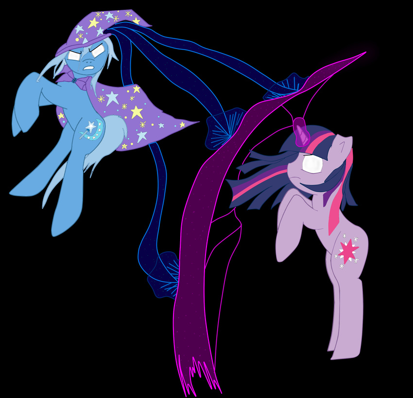 cutedementia equine female fight friendship_is_magic fur hair horn horse magic mammal my_little_pony pony purple_fur trixie_(mlp) twilight_sparkle_(mlp) unicorn