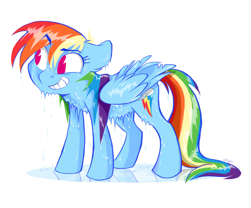 absurd_res alpha_channel blue_fur cutie_mark dripping equine female friendship_is_magic fur graystripe64 hair hi_res horse mammal multi-colored_hair my_little_pony pegasus plain_background pony purple_eyes rainbow_dash_(mlp) rainbow_hair rainbow_tail smile solo standing teeth transparent_background water wet wet_hair wings
