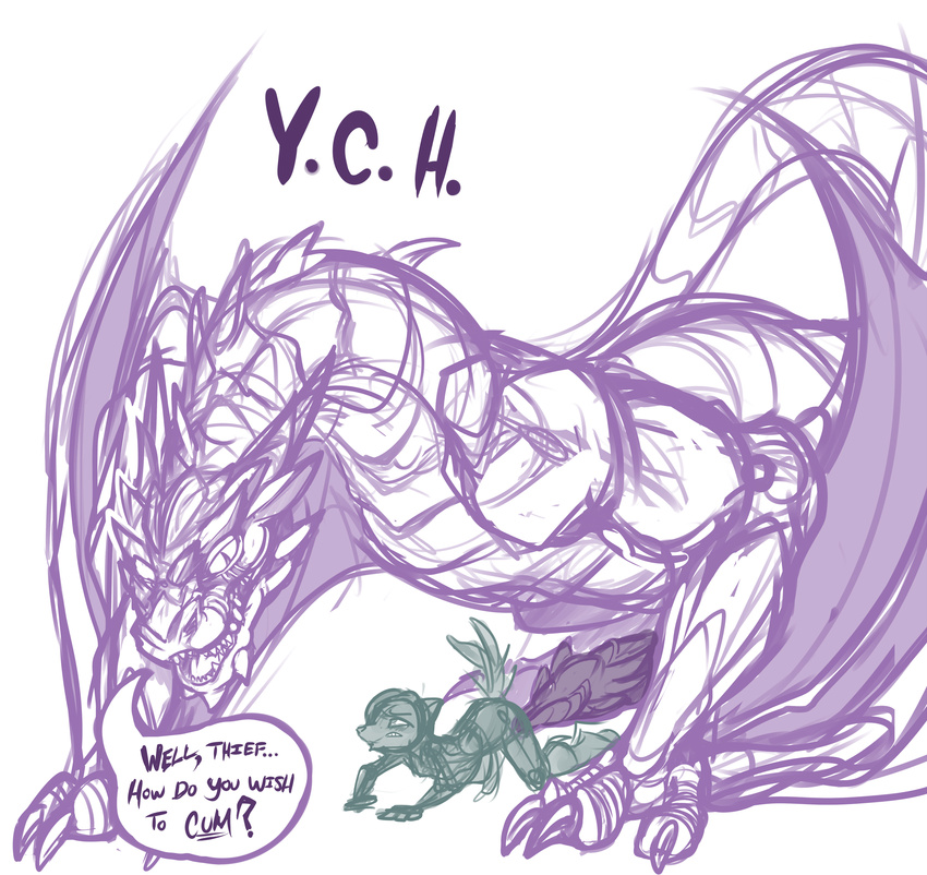 dragon duo feral interspecies kayla-na penis ridiculous_fit size_difference sketch smaug the_hobbit ych