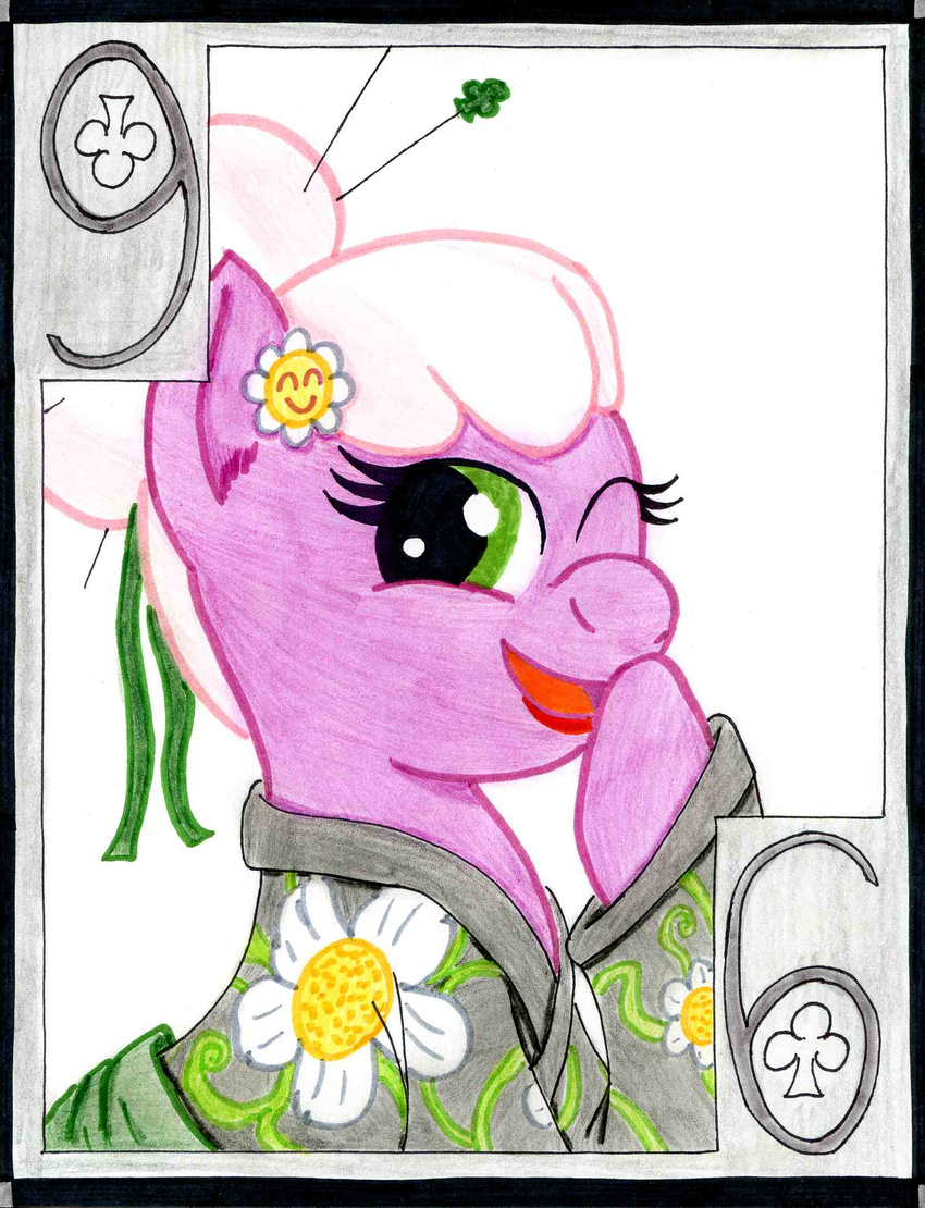 cardstock cheerilee_(mlp) equine friendship_is_magic hair hair_piece horse japanese_clothing kimono mammal my_little_pony pony smile the1king