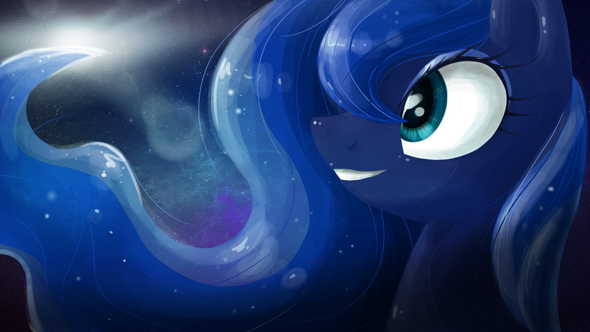 blue_eyes blue_fur blue_hair equine female feral friendship_is_magic fur hair horn horse keshapanther long_hair mammal my_little_pony night open_mouth pony princess_luna_(mlp) smile solo stars teeth wallpaper widescreen winged_unicorn wings