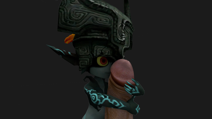 2014 3d cgi disembodied_penis duo faceless_male female hair hi_res huge_penis human imp jexom male mammal midna nude orange_hair penis red_eyes size_difference smile source_filmmaker straight the_legend_of_zelda twilight_princess video_games widescreen