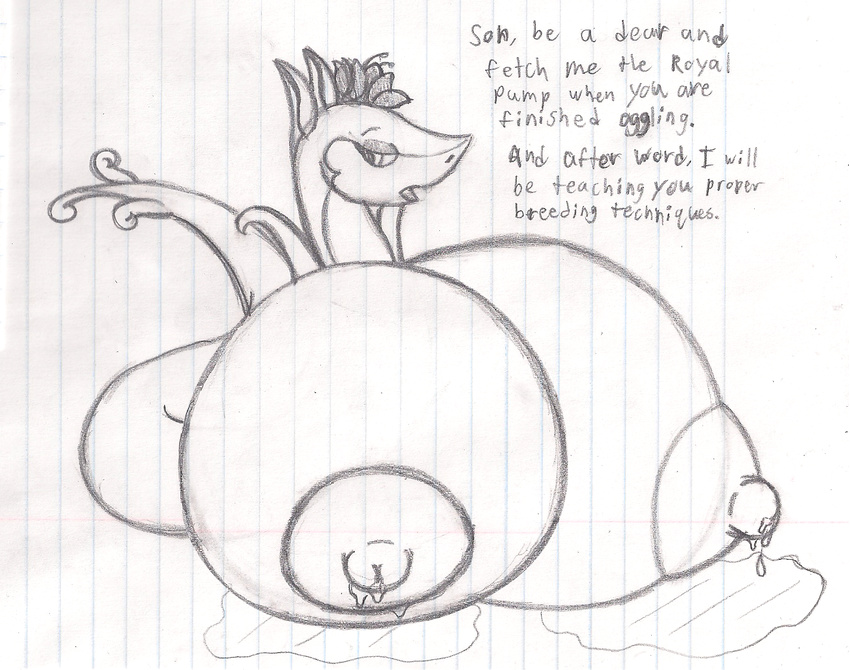 big_breasts breasts dragon-heart erect_nipples female feral flower half-closed_eyes huge_breasts hyper hyper_breasts lactating looking_at_viewer milk nintendo nipples on_floor open_mouth plain_background pok&#233;mon pok&eacute;mon queen queen_dutchess reptile royalty scalie serperior sketch snake solo text video_games white_background