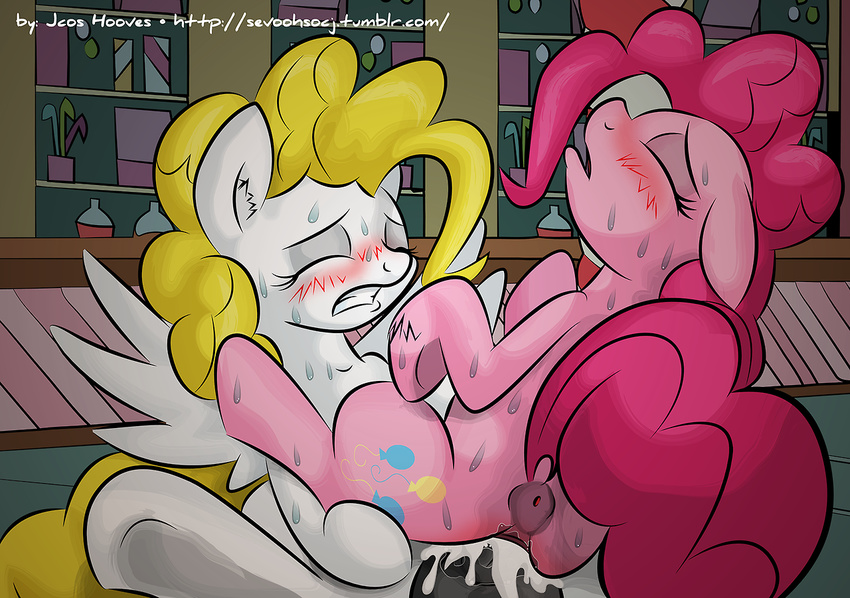 anus blonde_hair blush cum cum_in_pussy cum_inside cutie_mark dickgirl dickgirl_on_female duo equine eyes_closed female feral friendship_is_magic fur hair horse inside intersex jcoshooves mammal my_little_pony pegasus penetration penis pink_fur pink_hair pinkie_pie_(mlp) pony pussy sex sitting surprise_(mlp) sweat vaginal vaginal_penetration white_fur wings