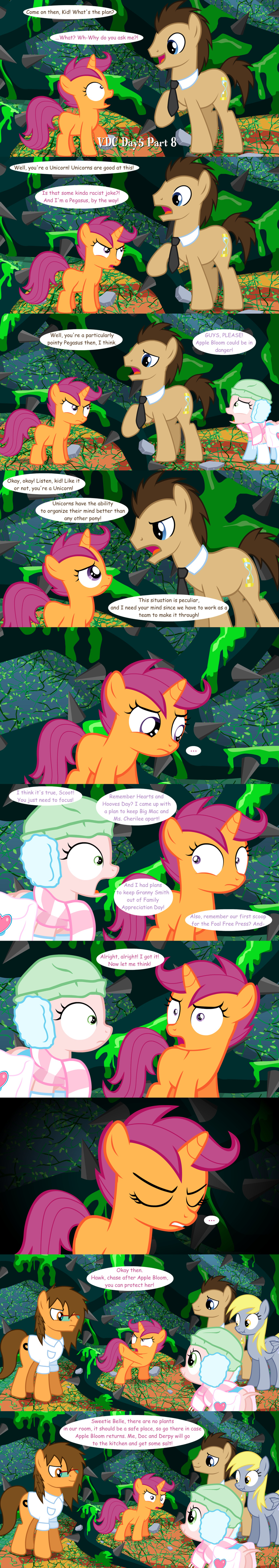 cutie_mark_crusaders_(mlp) derpy_hooves_(mlp) doctor_whooves_(mlp) earmuffs epic_fail equine female feral friendship_is_magic hat horn horse jananimations mammal my_little_pony original_character pegasus pony scared scarf scootaloo_(mlp) sweetie_belle_(mlp) tentacles tumblr unicorn vines wings young