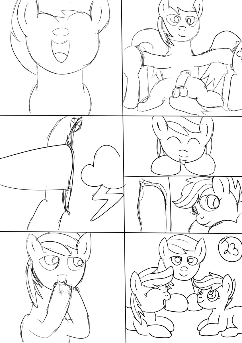 big_macintosh_(mlp) comic cub equine feral friendship_is_magic hoofjob horse jbond mammal my_little_pony penis pony pussy pussy_juice rainbow_dash_(mlp) scootaloo_(mlp) vaginal young