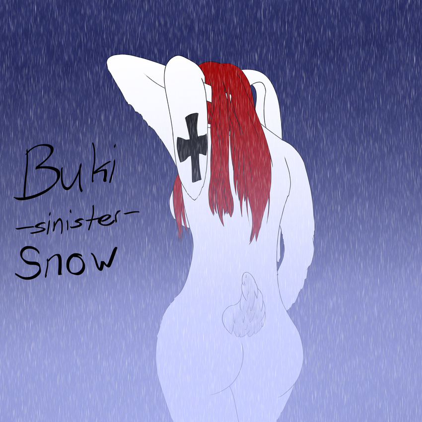 buki_sinister_snow female hair hi_res killhubi lagomorph lapin mammal rabbit red_hair shower solo tattoo