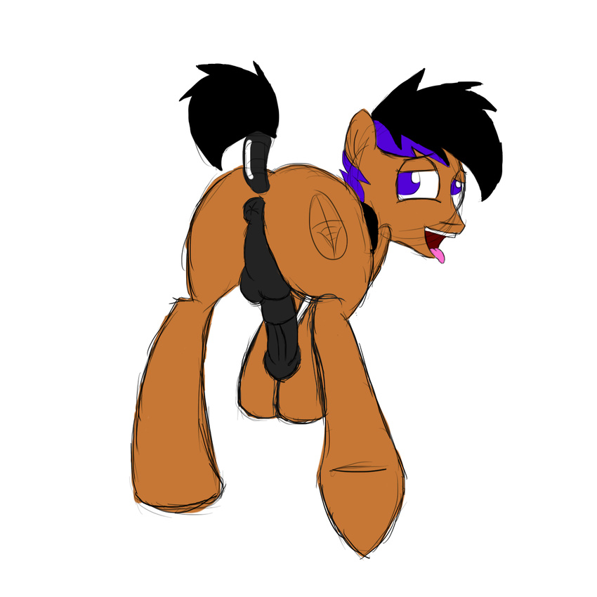 anus balls butt equine horse horsecock looking_back male mammal my_little_pony nude open_mouth original_character penis perineum pony presenting presenting_hindquarters sharpshooter sharpshooter_(character) sketch solo tail_wrap tongue tongue_out