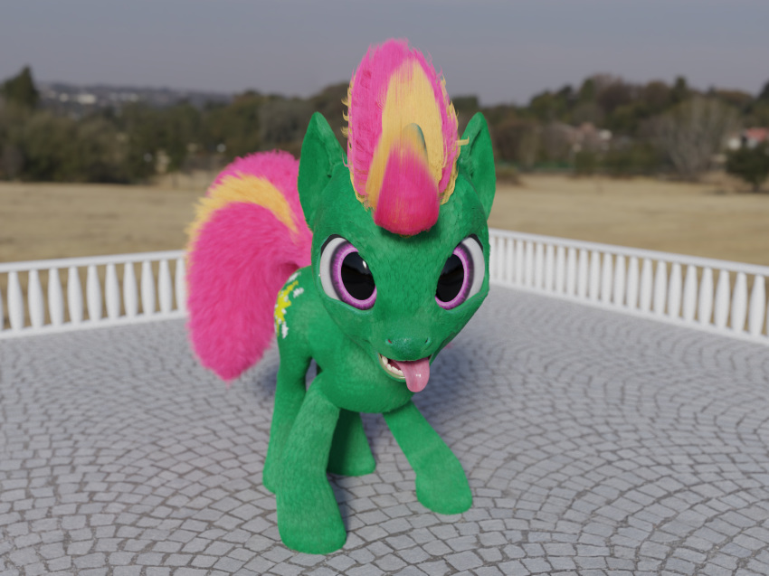 3d_(artwork) blender(software) cycles digital_media_(artwork) equine fan_character field happy horse looking_at_viewer mammal my_little_pony open_mouth outside playful ponlets pony tongue tongue_out