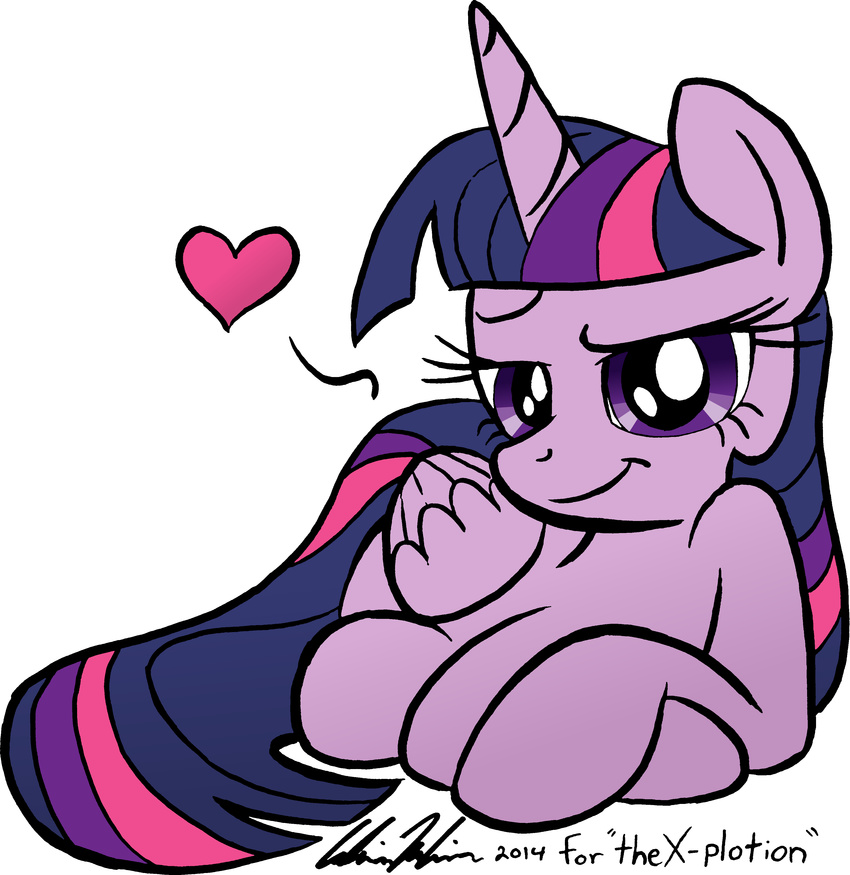 &lt;3 absurd_res alpha_channel cute english_text equine female feral friendship_is_magic hair hi_res horn horse looking_at_viewer lying mammal my_little_pony plain_background pony purple_eyes redapropos signature smile solo text transparent_background twilight_sparkle_(mlp) two_tone_hair winged_unicorn wings