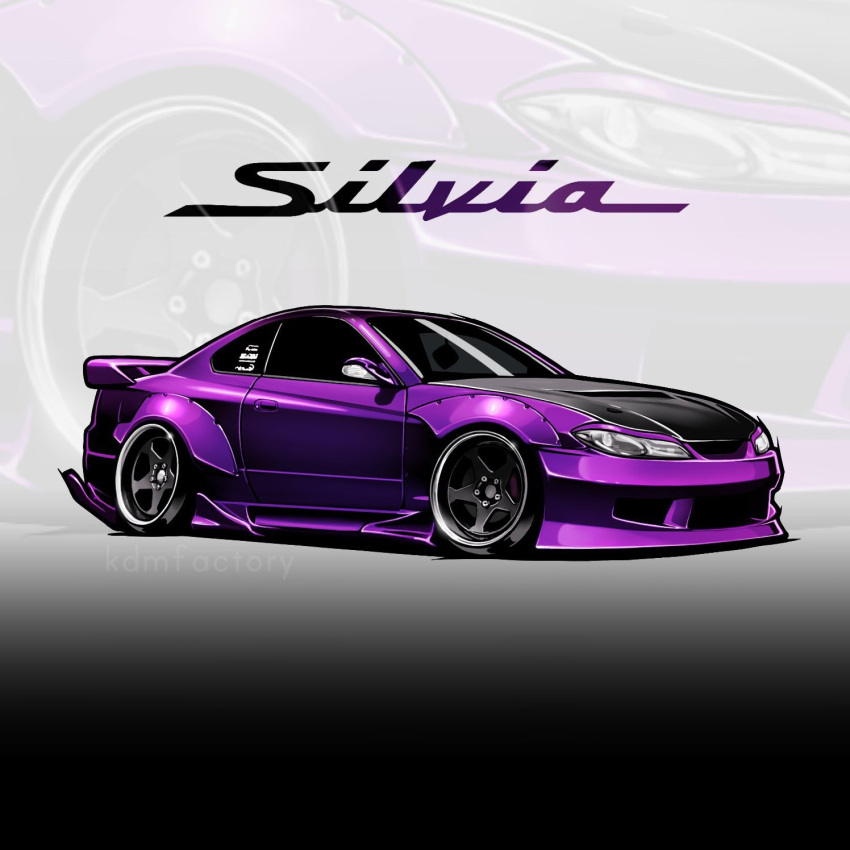 car chris_ilst from_side highres motor_vehicle nissan nissan_s15_silvia nissan_silvia no_humans original spoiler_(automobile) sports_car stance_(vehicle) zoom_layer