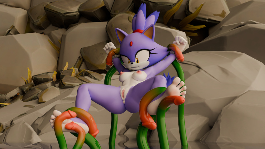 16:9 2024 3d_(artwork) anthro areola arms_tied barefoot blaze_the_cat bound bound_by_tentacles breasts digital_media_(artwork) domestic_cat feet felid feline felis female foot_fetish foot_focus fur genitals hi_res legs_tied mammal multicolored_body multicolored_fur nipples nude purple_body purple_fur pussy sega soles solo sonic_the_hedgehog_(series) tentacles twintails3d two_tone_body two_tone_fur white_body white_fur widescreen yellow_eyes