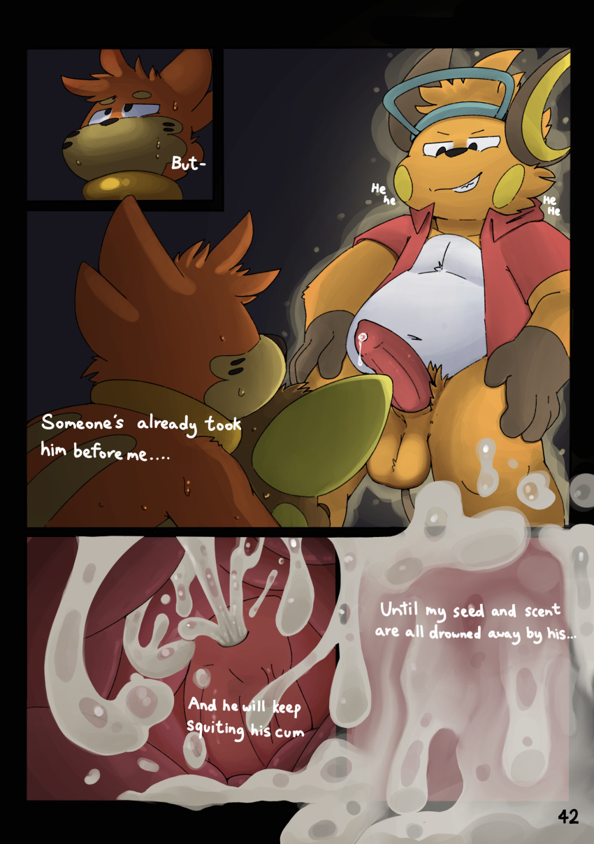 absurd_res alolan_form alolan_raichu anthro balls bodily_fluids buizel clothed clothing comic comic_panel cum cum_inside excessive_cum excessive_genital_fluids generation_1_pokemon generation_4_pokemon generation_7_pokemon genital_fluids genitals gralicbutter group hi_res internal internal_anal leaking male male/male nintendo penis pokemon pokemon_(species) precum raichu regional_form_(pokemon) tapering_penis trio