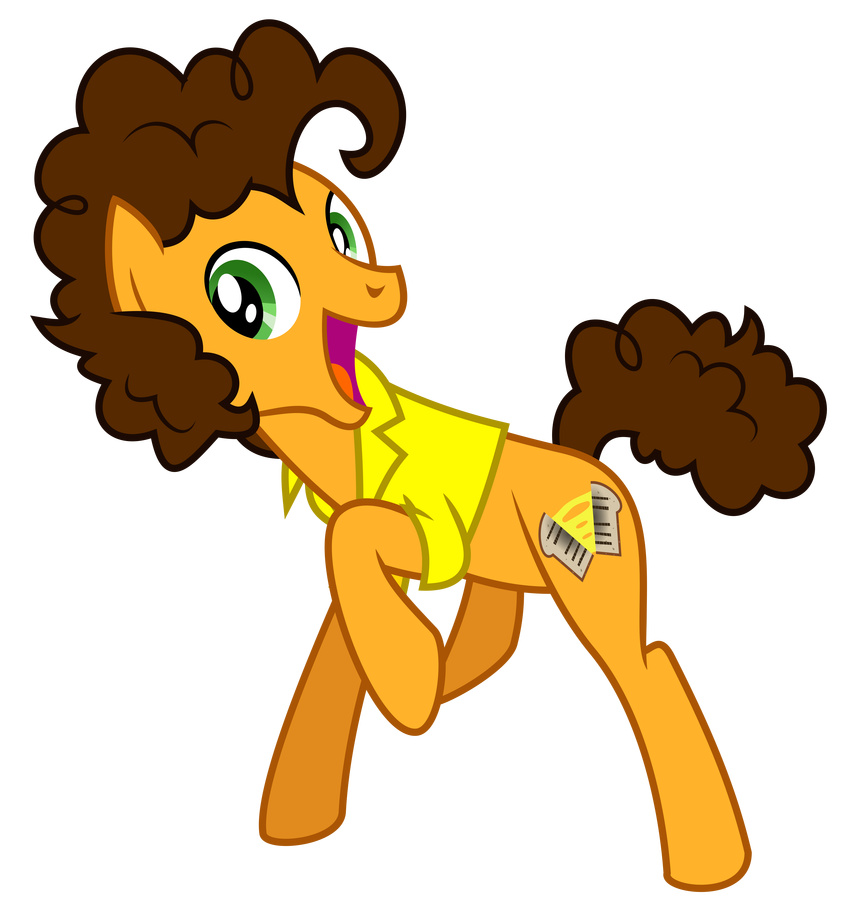 absurd_res alpha_channel brown_hair cheese_sandwich_(mlp) cutie_mark equine feral friendship_is_magic green_eyes hair hi_res horse male mammal masemj my_little_pony pony smile solo