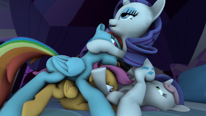 3d bed cgi cub cutie_mark_crusaders_(mlp) dickgirl equine feral forced friendship_is_magic from_behind fruitymilk herm horse incest intersex mammal my_little_pony penis pony rainbow_dash_(mlp) rape rarity_(mlp) scootaloo_(mlp) sex source_filmmaker sweetie_belle_(mlp) widescreen young
