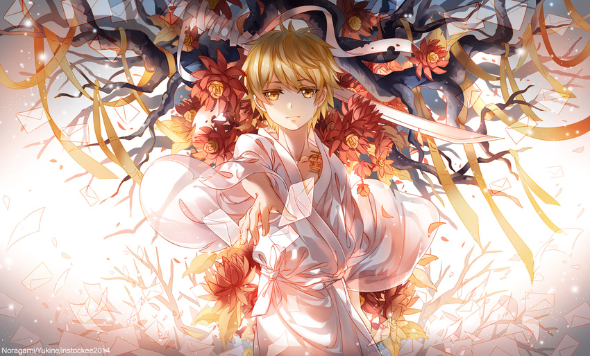 1boy child flowers instockeee instocklee male male_focus noragami ribbons solo yukine_(noragami)