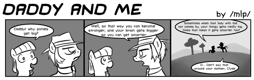 clyde_pie_(mlp) clyde_pie_jr_(mlp) comic dialog equine female friendship_is_magic hat horse humor male mammal my_little_pony pony text