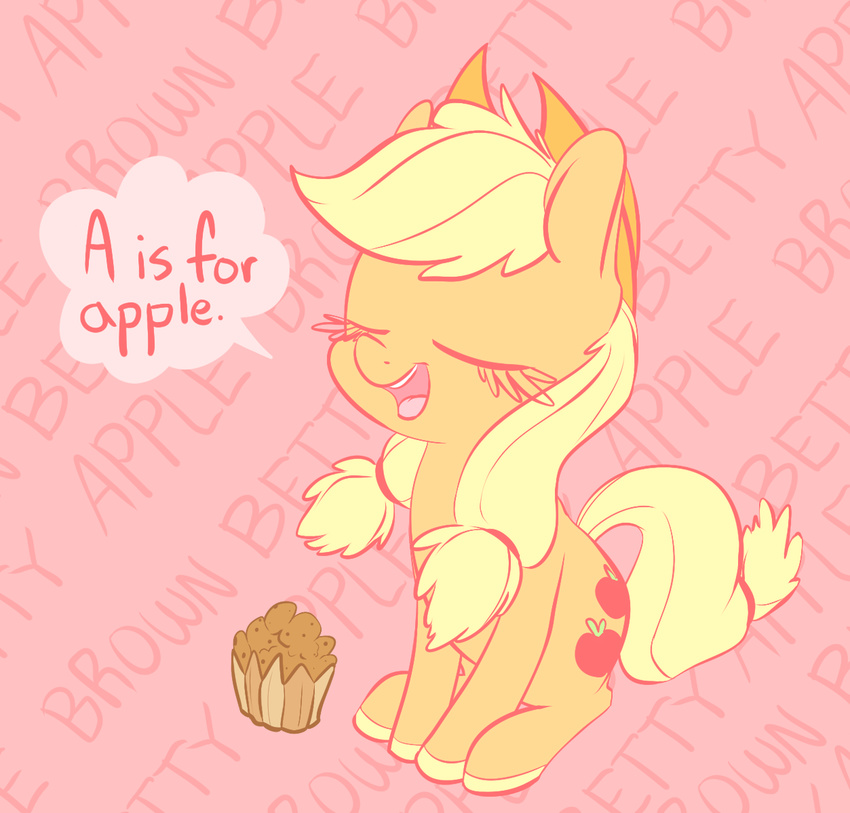 applejack_(mlp) blonde_hair cowboy_hat cutie_mark equine eyes_closed female feral food friendship_is_magic fur hair handsockz hat horse mammal my_little_pony orange_fur pony solo