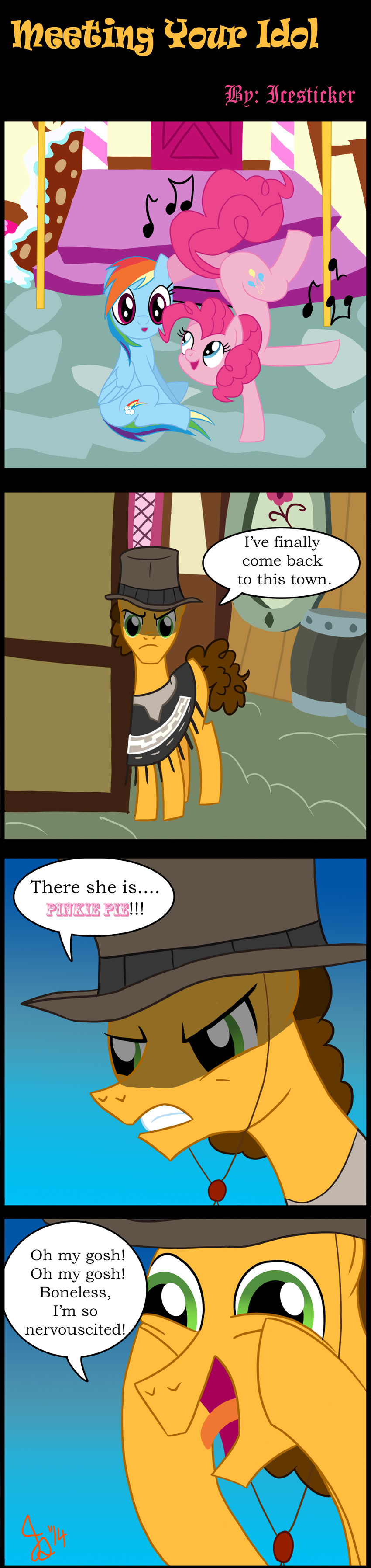 blue_eyes blue_fur brown_fur brown_hair cheese_sandwich_(mlp) clothing comic cutie_mark english_text equine female friendship_is_magic fur green_eyes hair hat horse icesticker male mammal multi-colored_hair my_little_pony outside pegasus pink_fur pink_hair pinkie_pie_(mlp) poncho pony purple_eyes rainbow_dash_(mlp) rainbow_hair text tongue tongue_out wings