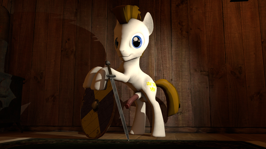3d animal_genitalia balls cgi equine feral friendship_is_magic horse horsecock made_in_sweden male mammal my_little_pony original_character penis pony shield solo source_filmmaker swedish swedishsnus sword three_crowns weapon widescreen