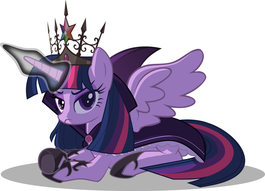 corrupted corruption equine female friendship_is_magic fur glowing hair horn horse magic mammal my_little_pony pony purple_eyes purple_fur royalty solo twilight_sparkle_(mlp) two_tone_hair vector winged_unicorn wings zelc-face