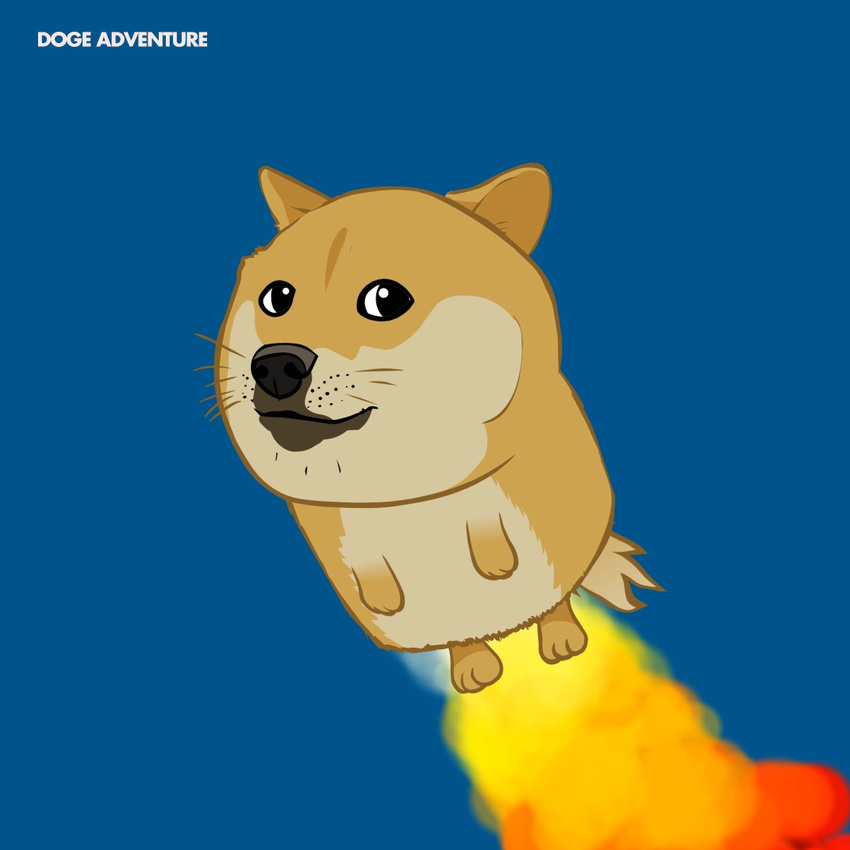 black_nose canine dog doge fart fire fur looking_at_viewer mammal meme plain_background rocket shiba_inu tan_fur text weeblsstuff what whiskers