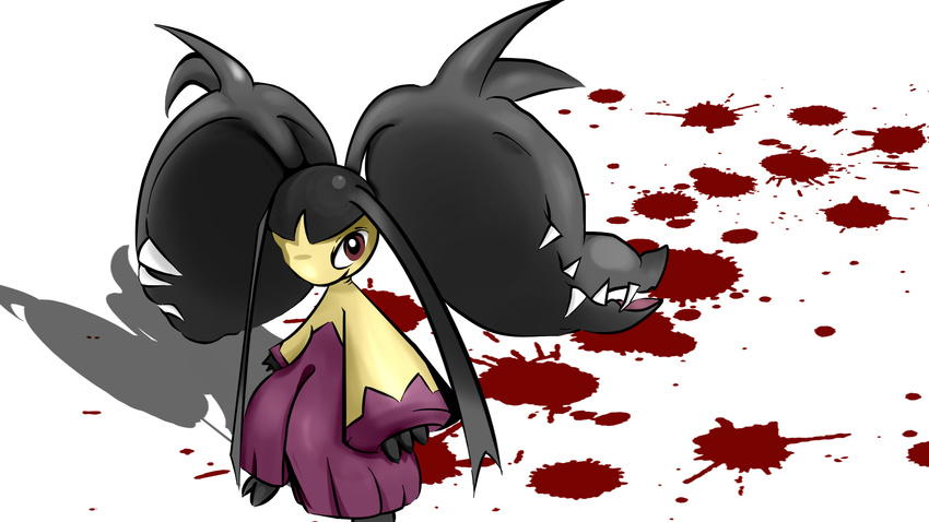 alternate_form blood horns looking_back mawile mega_pokemon nintendo no_humans pokemon pokemon_(game) pokemon_xy red_eyes solo