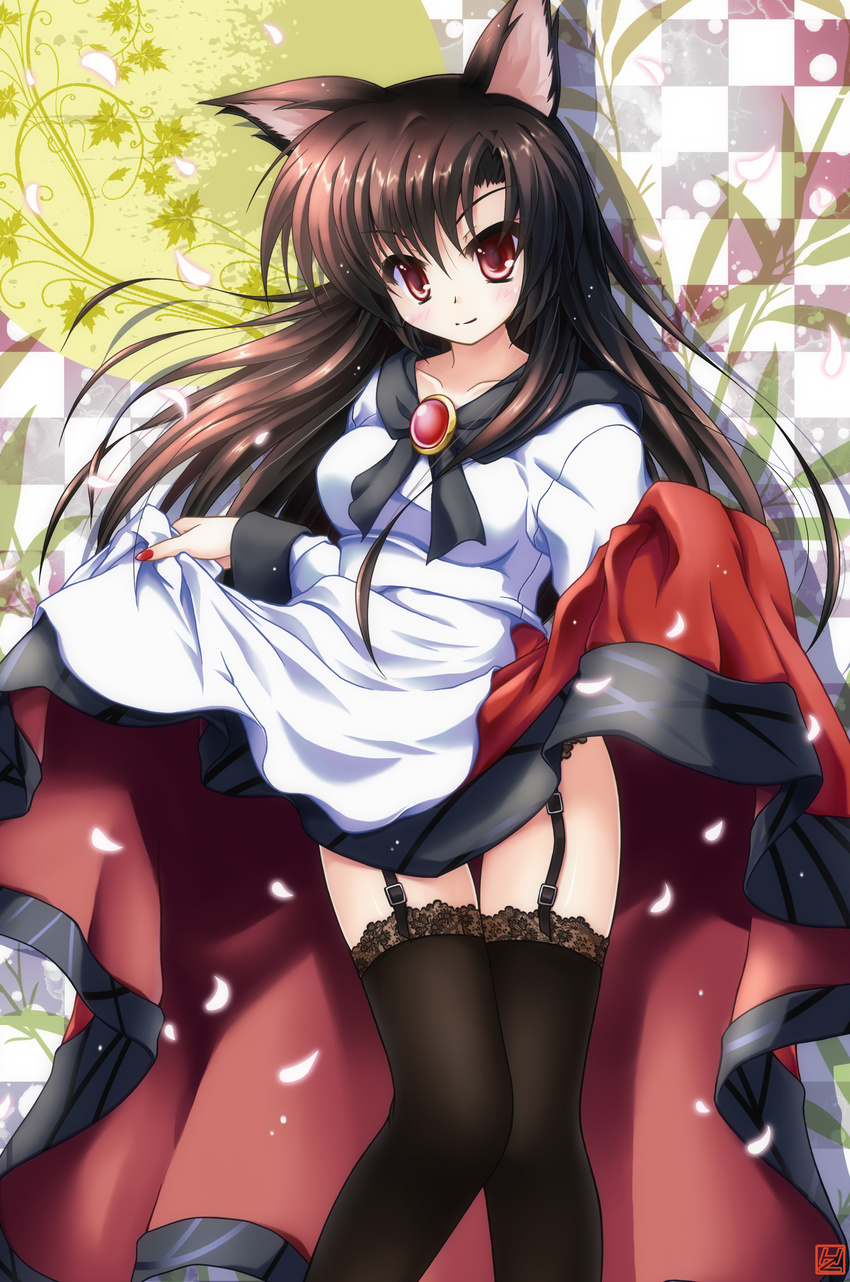 animal_ears dress imaizumi_kagerou inumimi iwaki_hazuki stockings thighhighs touhou