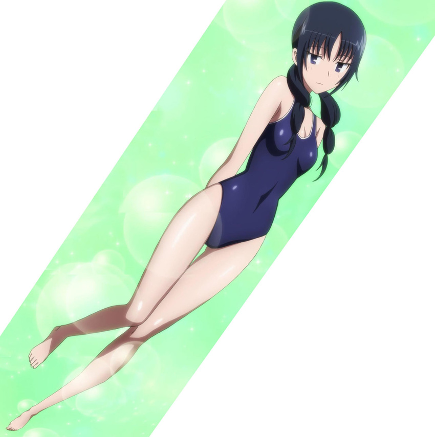 barefoot school_swimsuit screencap seitokai_yakuindomo sukumizu swimsuit uomi