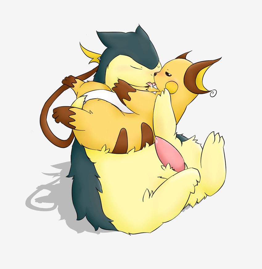 badger cum cute duo eyes_closed female fingering holding kinoko kissing male mammal mouse mustelid nintendo open_mouth penis pok&#233;mon pok&eacute;mon precum pussy raichu rodent simple_background straight tapering_penis tongue typhlosion video_games wolverine