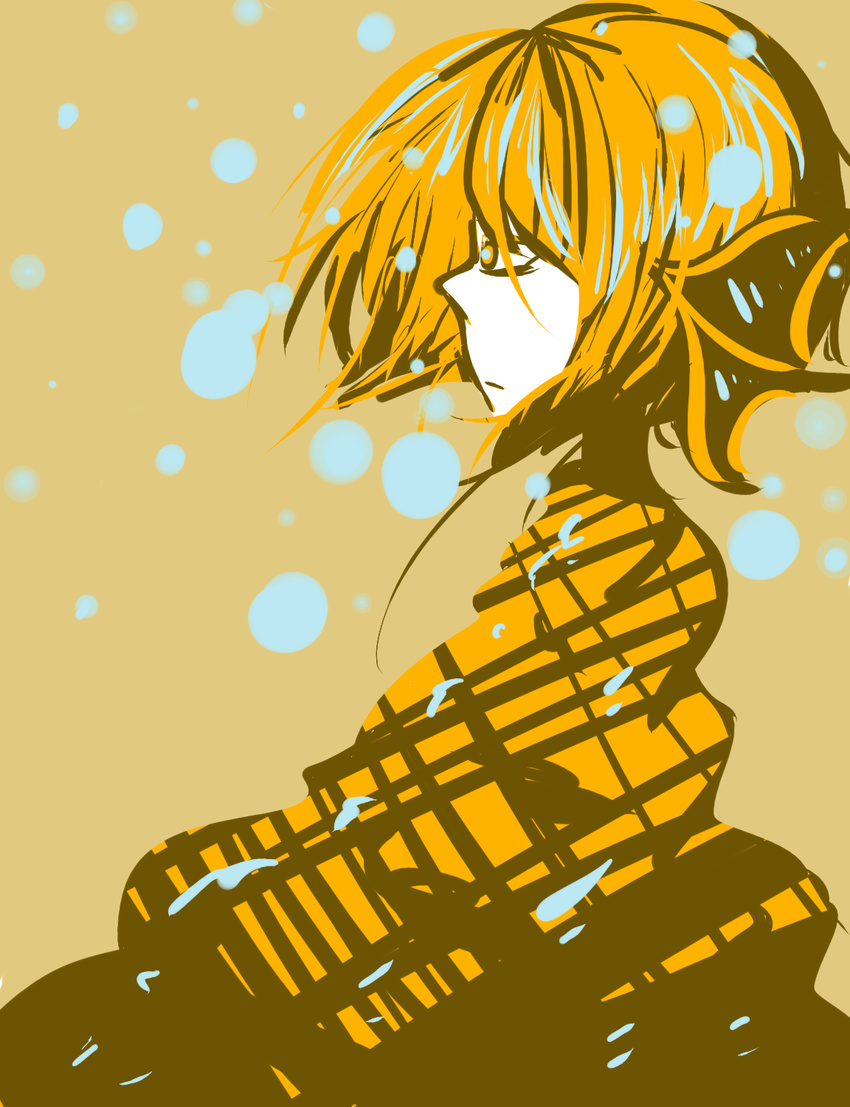 1girl artist_request closed_eyes expressionless highres oreko profile solo yellow