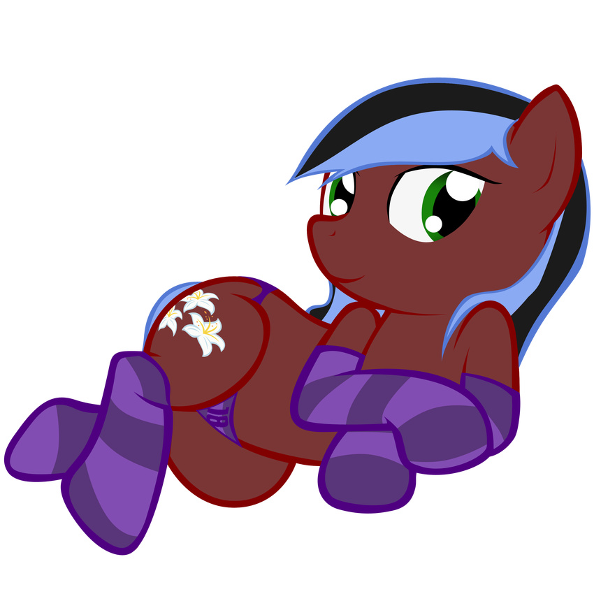 cutie_mark equine eye female green_eyes hair horse invalid_color looking_at_viewer mammal my_little_pony original_character plain_background pony smile socks solo transparent_background underwear