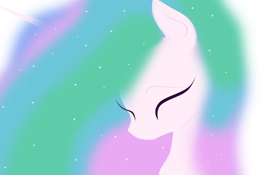 celestia eyes_closed friendship_is_magic fur hair horn horse mammal multi-colored_hair my_little_pony pony princess princess_celestia_(mlp) royalty solo unicorn white_fur